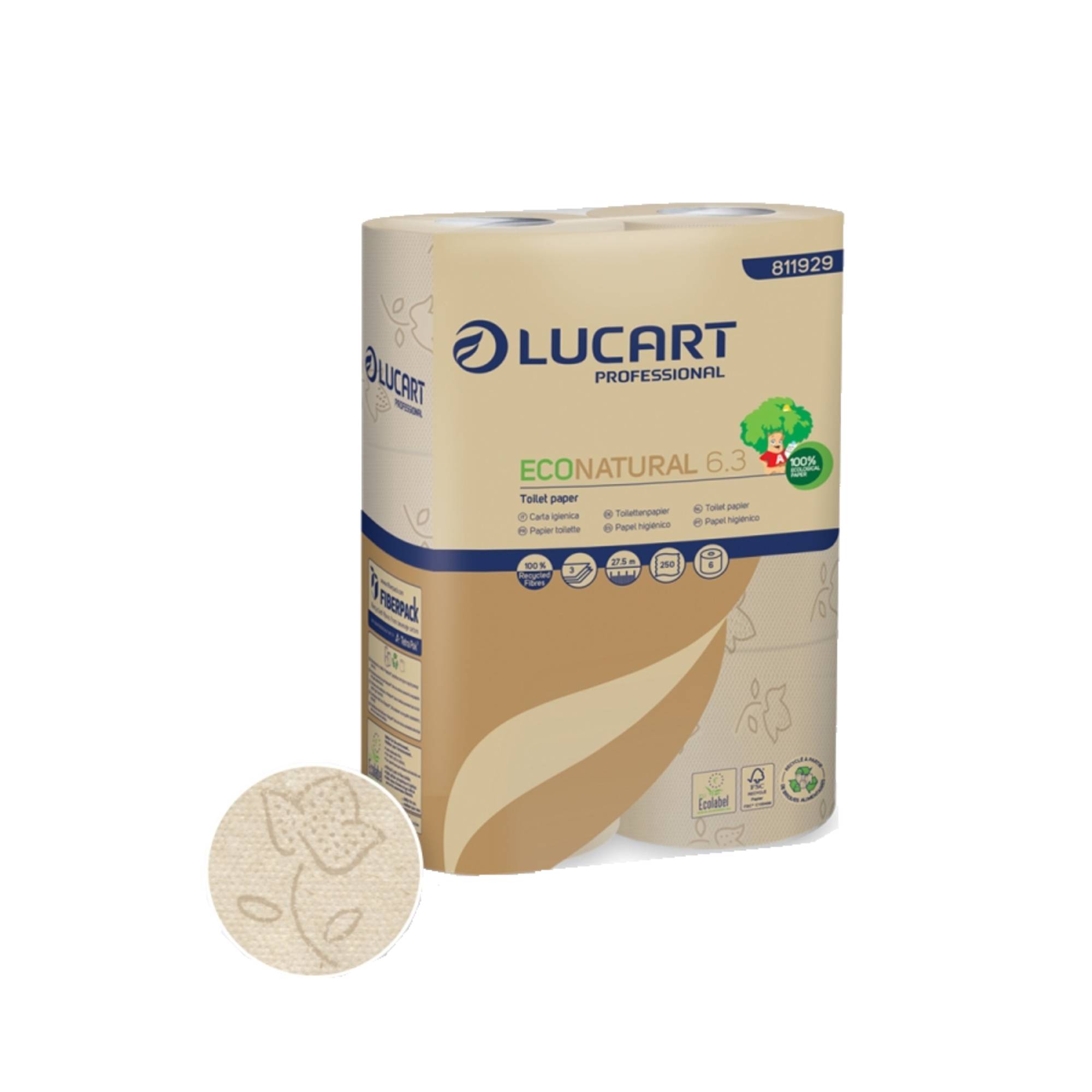 ECO NATURAL Toilettenpapier 811929 3-lagig, 250 Bl./Rl. 30 Rl./Pack.