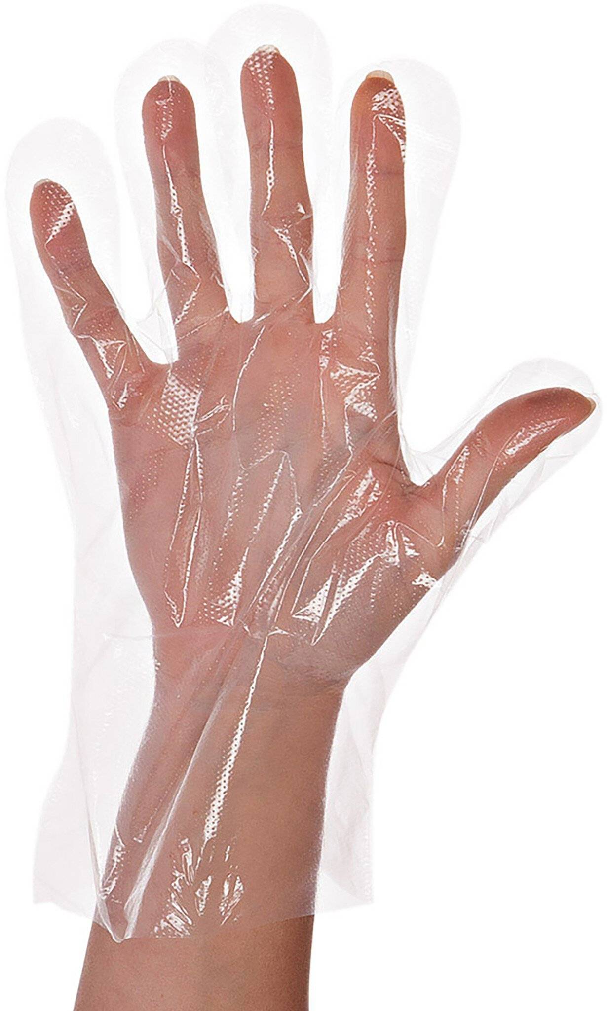 Hygonorm HDPE Handschuh, transparent, gehämmert, Größe L