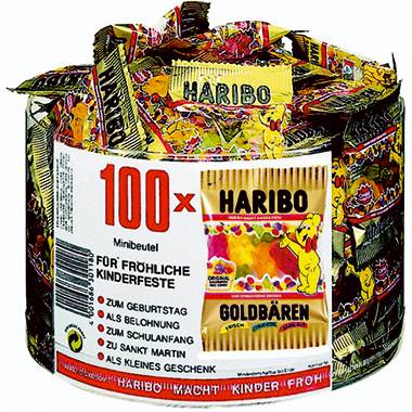HARIBO Fruchtgummi Goldbären 745653 Minibeutel 100 St./Pack.