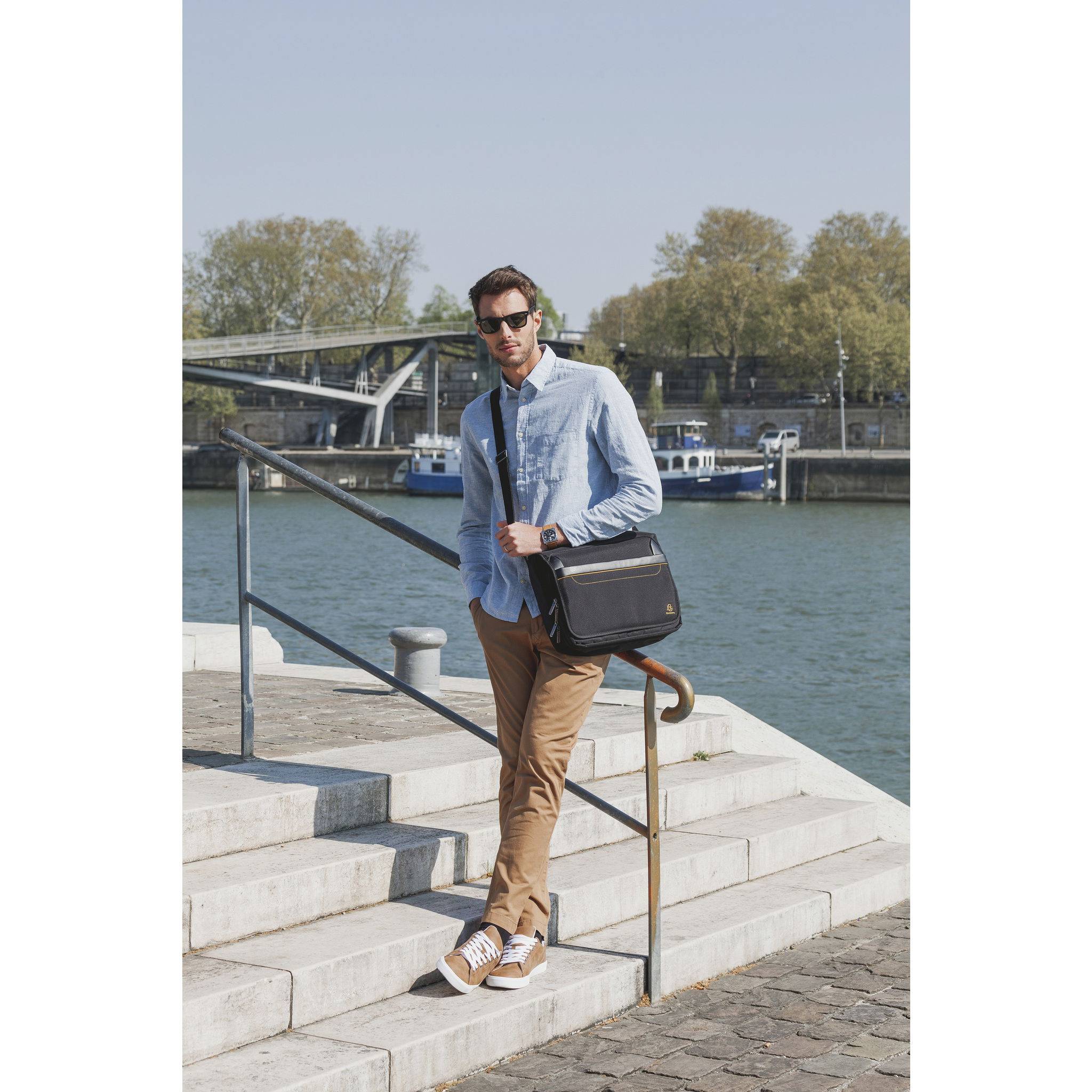 Exacompta Exactive, Umhängetasche für Laptops bis 14 Zoll - Schwarz - 17234E