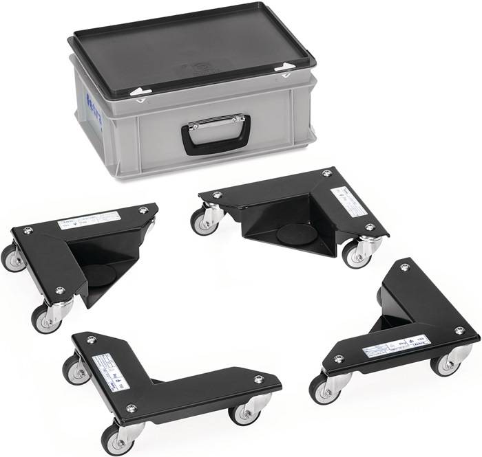 Transportroller Trgf.150kg TPE-Bereifung L177xB361mm Stahlbl.anthrazitgrau