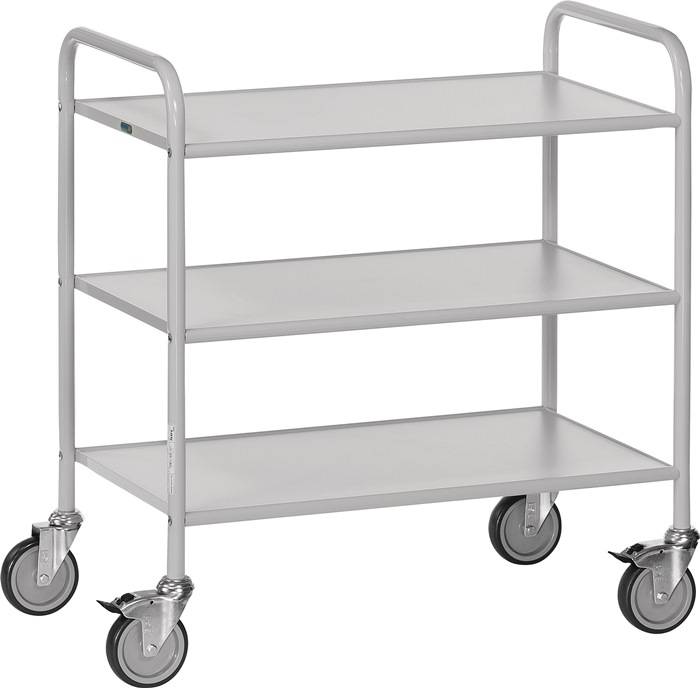 Bürowagen L900xB535xH925mm lichtgrau/hellgrau 3 Ladeflächen o.Rückw.FETRA