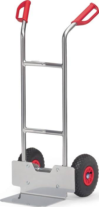 Stapelkarre H.1150mm Schaufel-L250xB320mm Luft-Bereifung Trgf.150kg alufarben