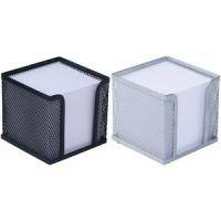WEDO Zettelbox Office, aus Drahtmetall, silber mit 700 Blatt weißem Papier gefüllt (95 x 95 mm) (65 754)