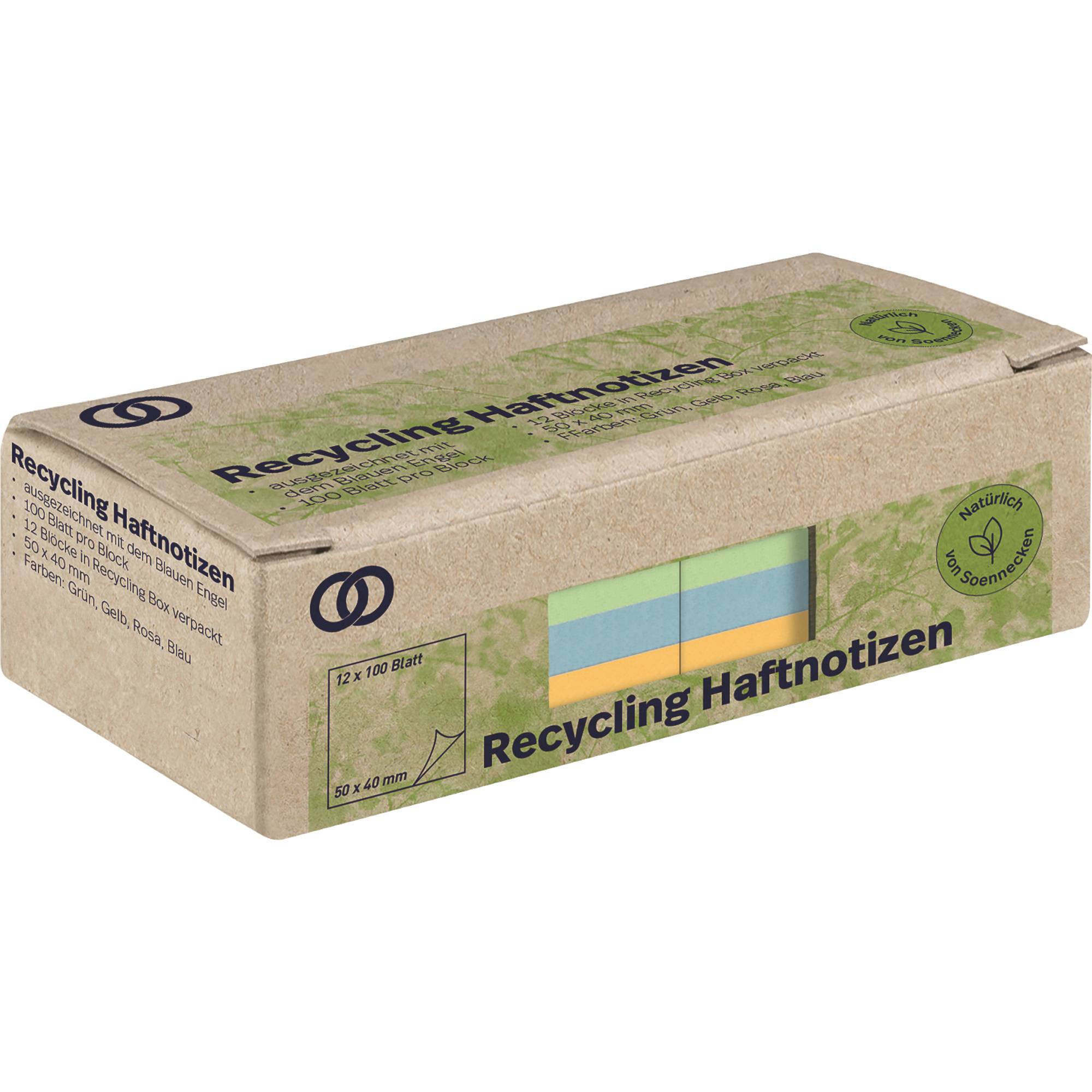 Soennecken Haftnotiz oeco 5867 RC 50x40mm 100Bl. sort. 12St.