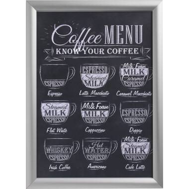 Deflecto Wandprospekthalter SFA2S A2 Klapprahmen silber