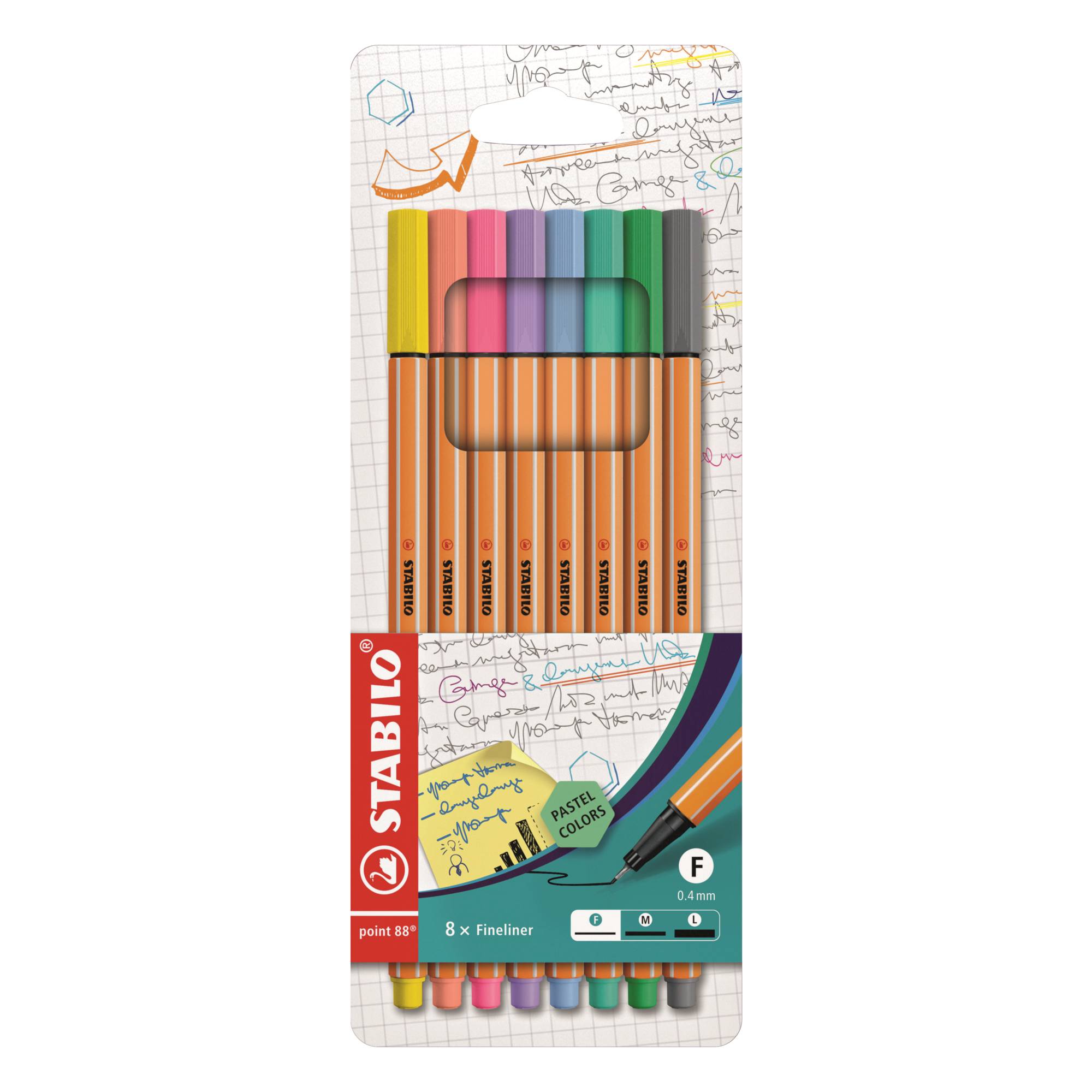 STABILO Fineliner point 88/8-01 pastell sortiert 8 St./Pack.