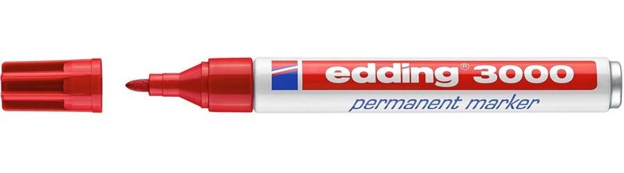 edding 3000 Permanentmarker rot 1,5 - 3,0 mm, 10 St.