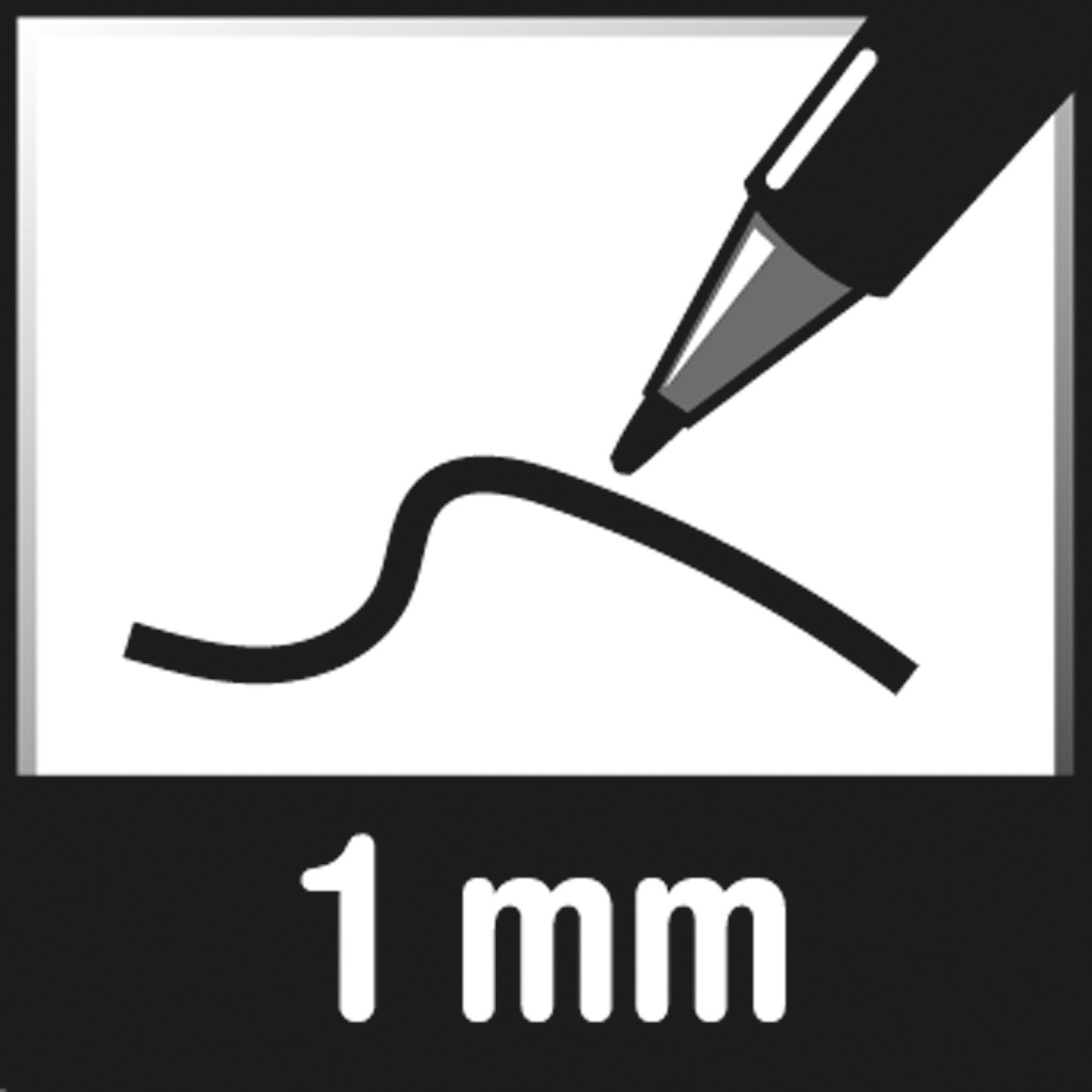 Edding 8014, Schwarz, Rundspitze, Schwarz, Weiß, 1 mm, Folie, Glas, Porzellan, Deutschland