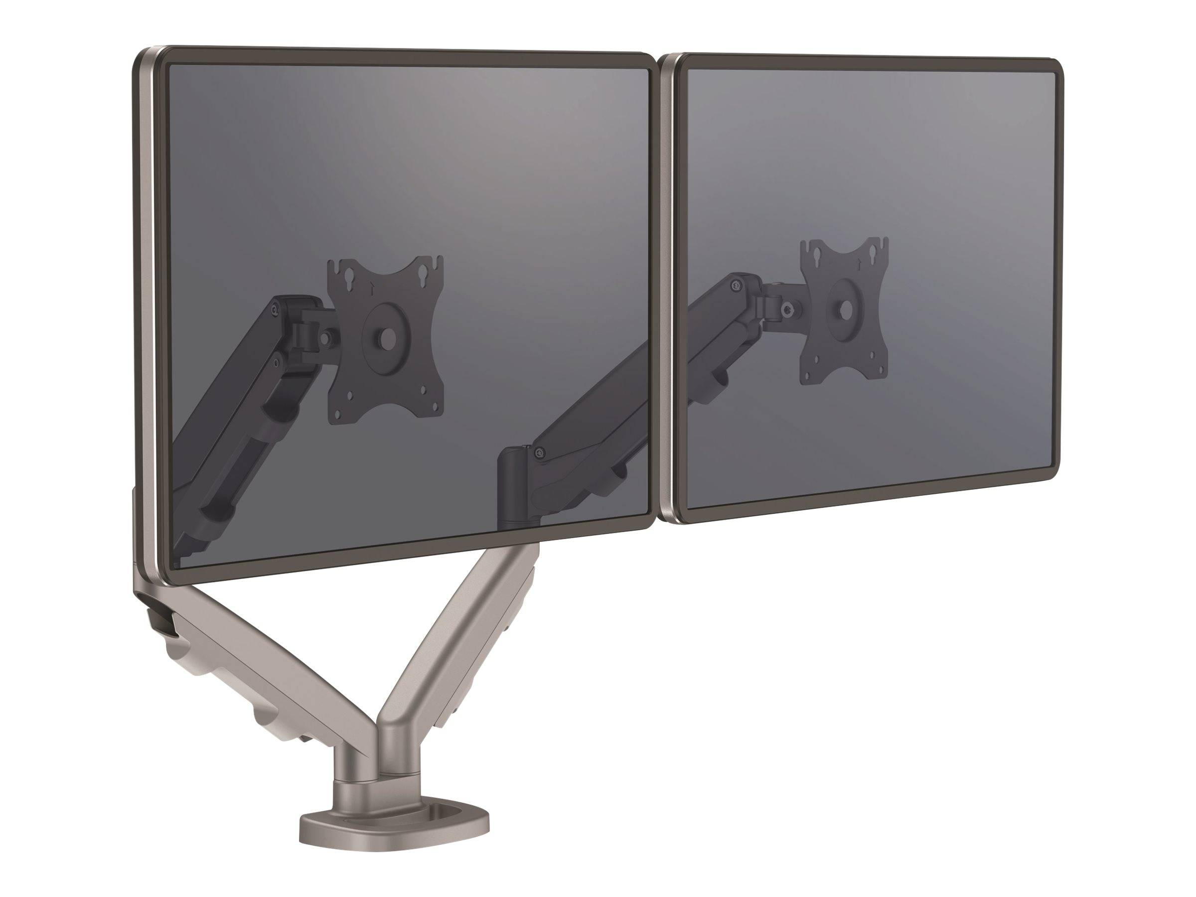 Fellowes - Befestigungskit - einstellbarer Doppelarm - für 2 Monitore - Metall - Silber, RAL 9023 - Bildschirmgröße: 25.