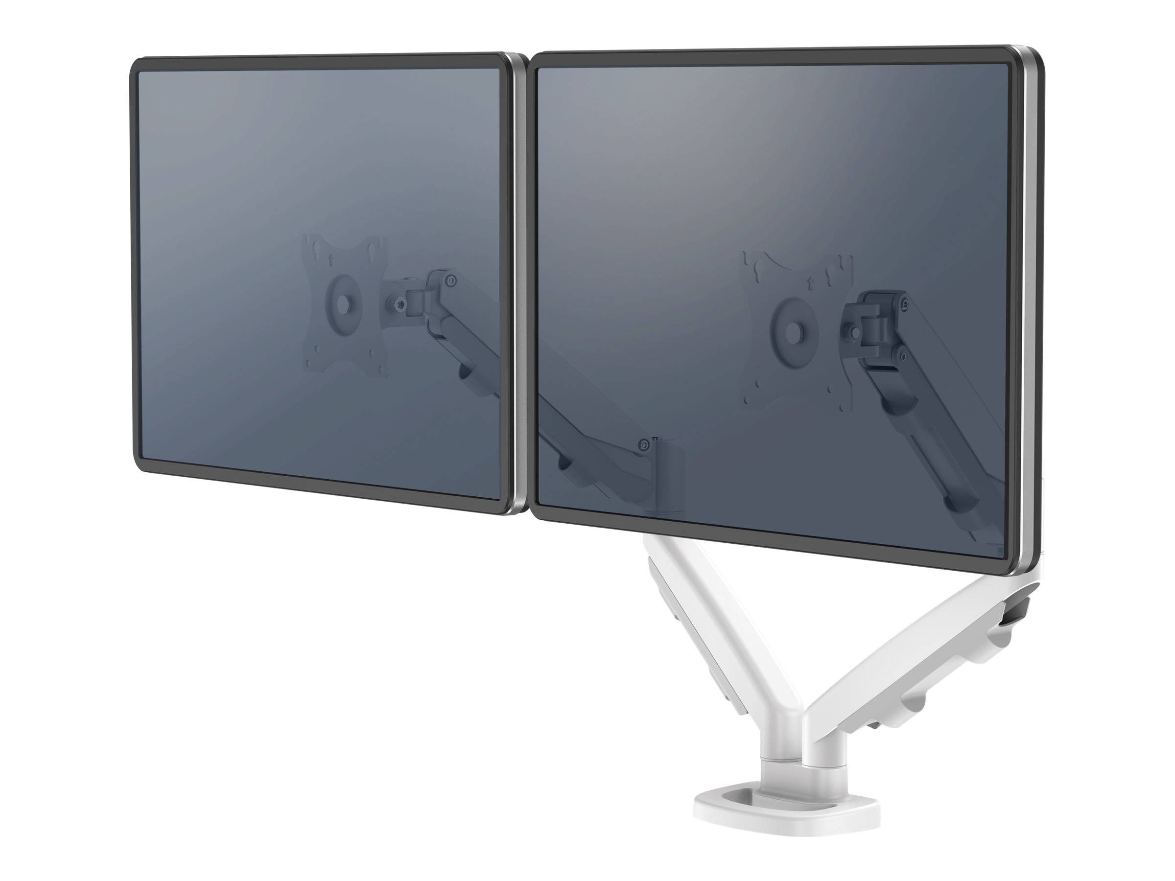 Fellowes - Befestigungskit - einstellbarer Doppelarm - für 2 Monitore - Metall - weiß, RAL 9016 - Bildschirmgröße: 25.4-