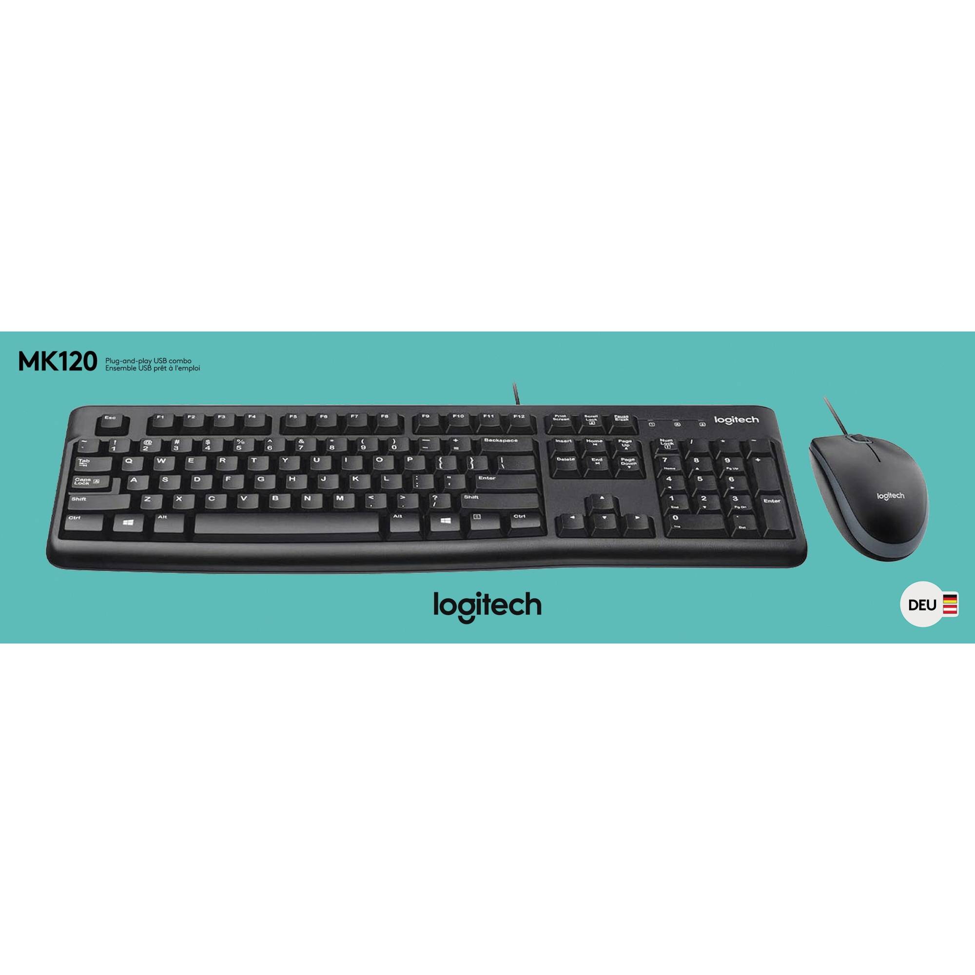Logitech Tastatur-Maus-Set MK120 920-002540 corded schwarz