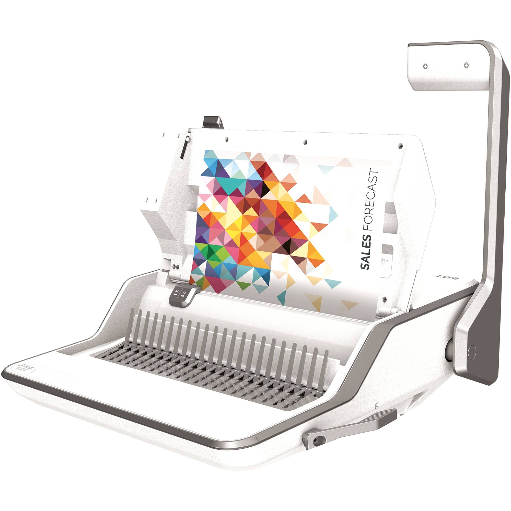 Schreibtischbindemaschine mit einem farbenfrohen 