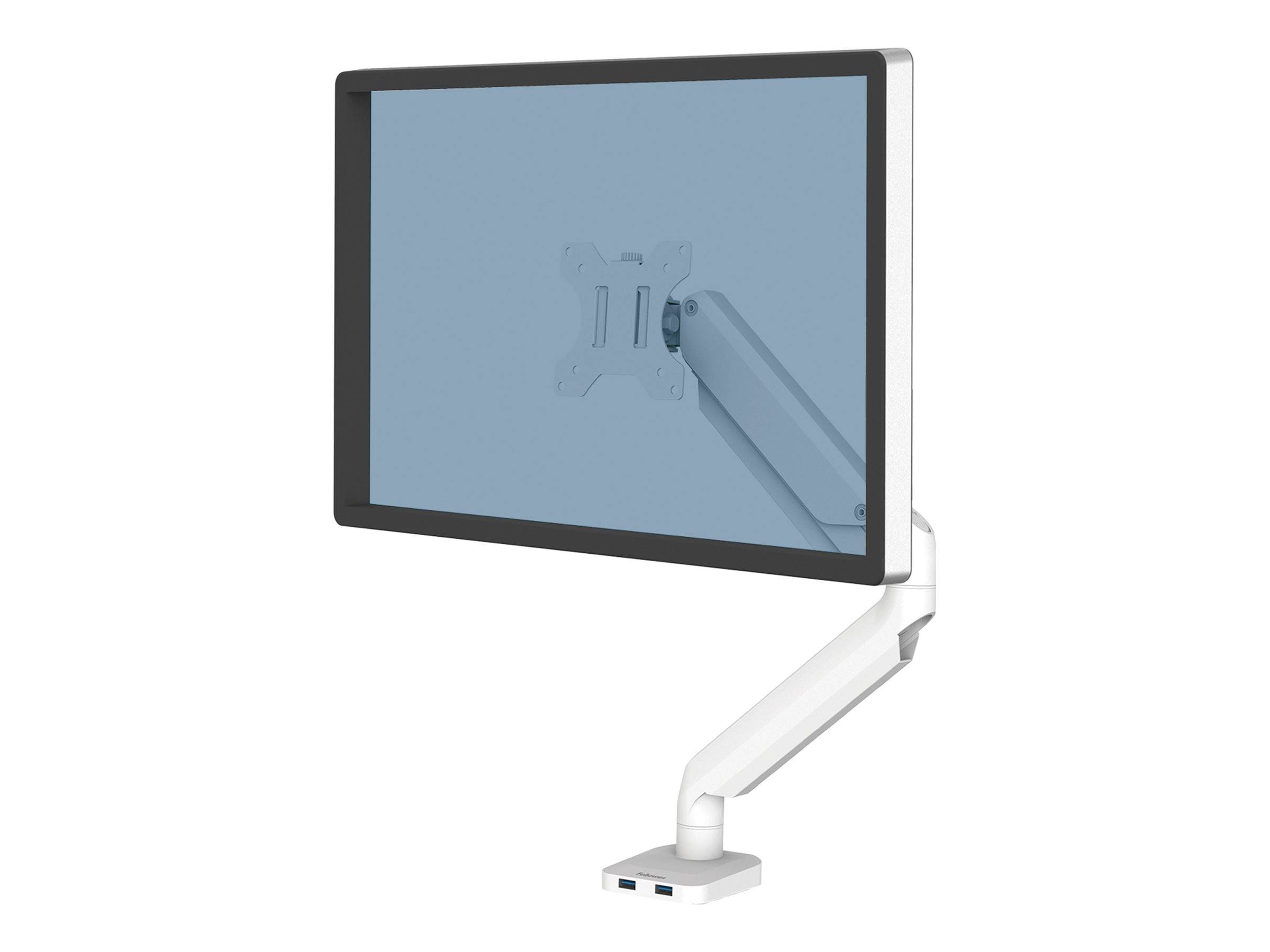 Fellowes Platinum Series - Befestigungskit - einstellbarer Arm - für Monitor - Aluminium - weiß - Bildschirmgröße: bis z
