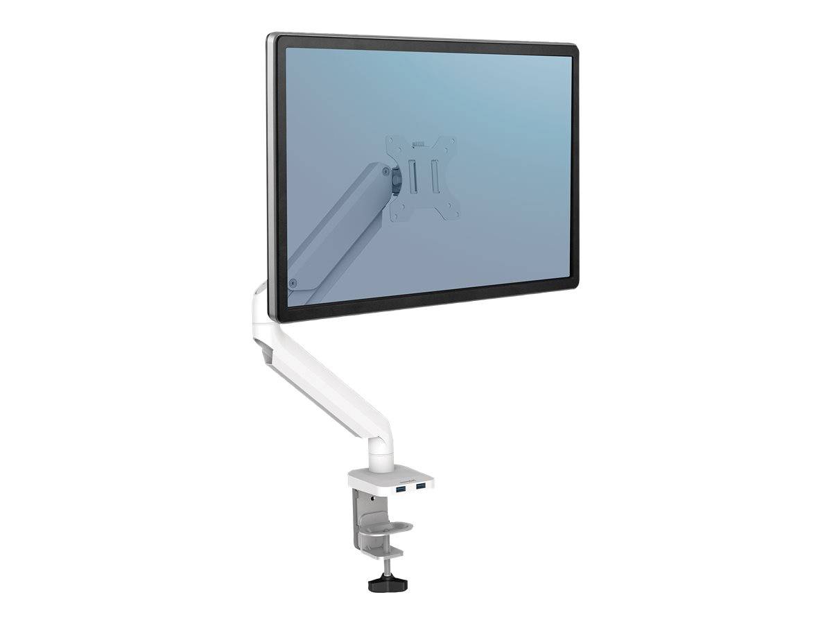 Fellowes Platinum Series - Befestigungskit - einstellbarer Arm - für Monitor - Aluminium - weiß - Bildschirmgröße: bis z