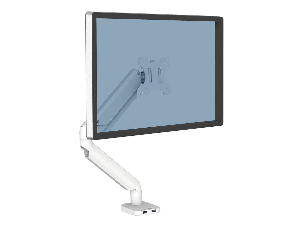 Fellowes Platinum Series - Befestigungskit - einstellbarer Arm - für Monitor - Aluminium - weiß - Bildschirmgröße: bis z