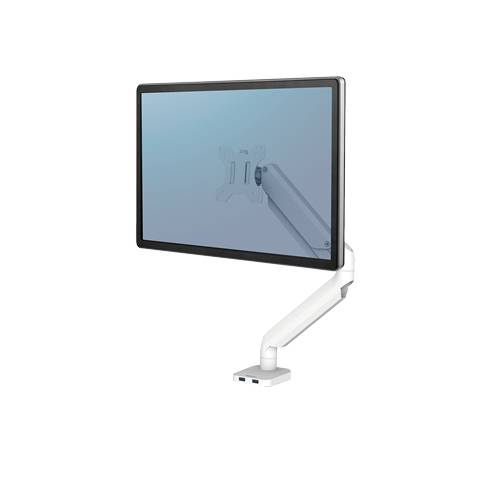 Fellowes Platinum Series - Befestigungskit - einstellbarer Arm - für Monitor - Aluminium - weiß - Bildschirmgröße: bis z