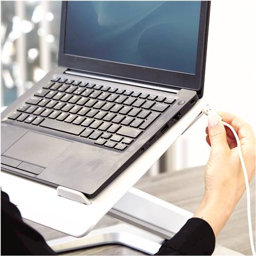 Fellowes 8064401, Notebook-Ständer, Weiß, 48,3 cm (19 Zoll), Stahl, Holz, 4,5 kg, 102 - 406 mm