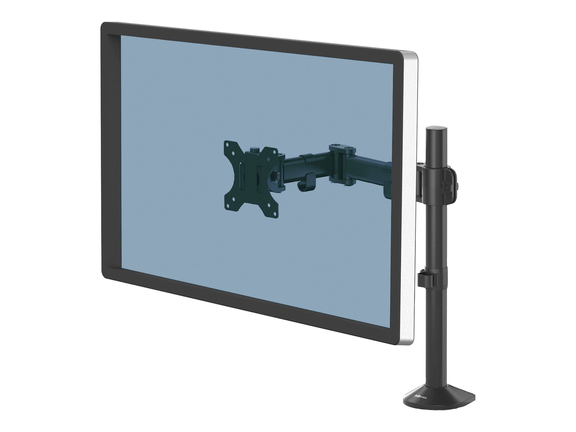 Fellowes Reflex Single Monitor Arm - Befestigungskit - einstellbarer Arm - für Monitor - Metall - Schwarz, RAL 9017 - Bi