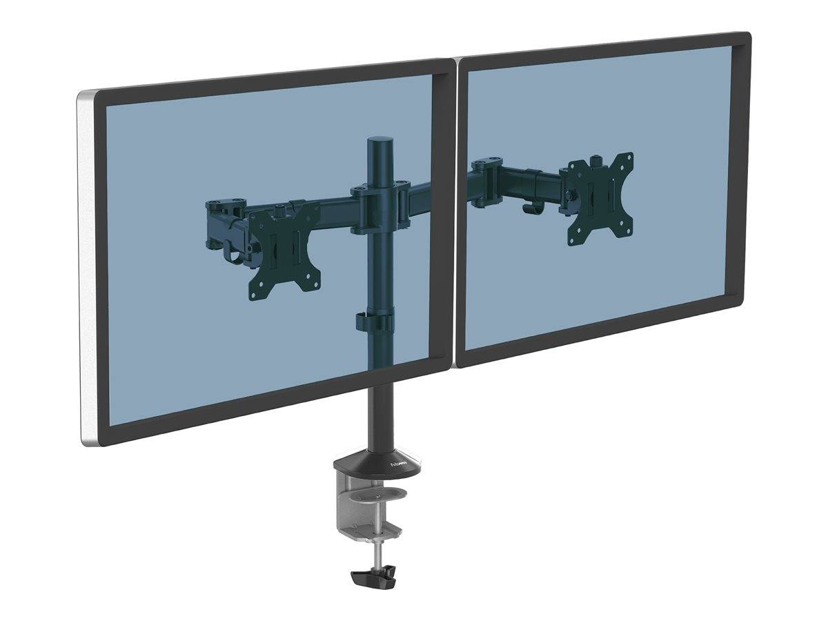 Fellowes Reflex Dual Monitor Arm - Befestigungskit - einstellbarer Arm - für 2 Monitore - Metall - Schwarz, RAL 9017 - B