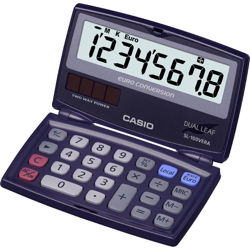 CASIO Taschenrechner SL-100 VERA, Solar-/ Batteriebetrieb