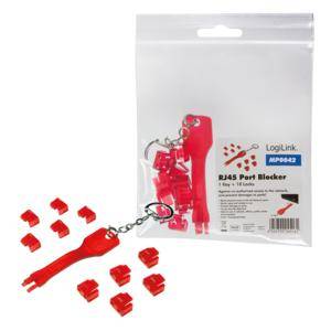 LogiLink LAN-Portblocker - durchsichtig rot (Packung mit 10)