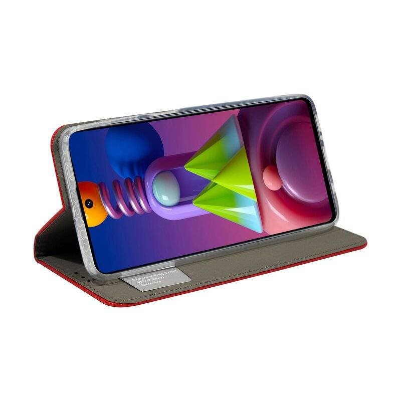 cofi1453 Buch Tasche "Smart" kompatibel mit SAMSUNG GALAXY M51 ( M515F ) Handy Hülle Etui Brieftasche Schutzhülle mit Standfunktion, Kartenfach Rot