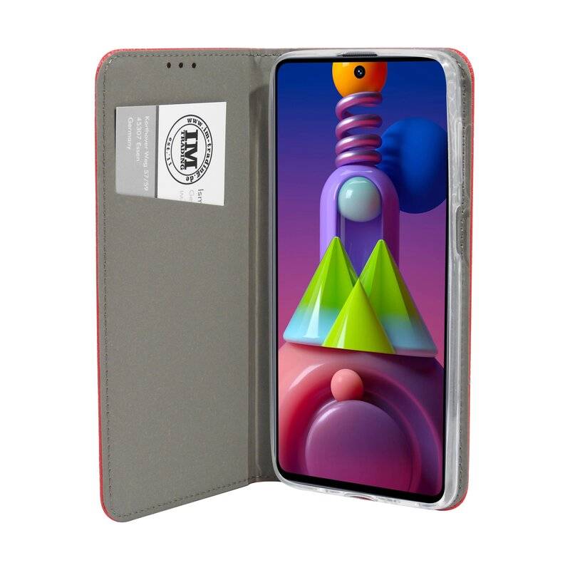 cofi1453 Buch Tasche "Smart" kompatibel mit SAMSUNG GALAXY M51 ( M515F ) Handy Hülle Etui Brieftasche Schutzhülle mit Standfunktion, Kartenfach Rot