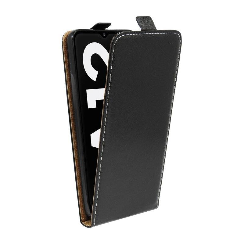 cofi1453® Flip Case kompatibel mit Samsung Galaxy A12 (A125F) Handy Tasche vertikal aufklappbar Schutzhülle Klapp Hülle Schwarz