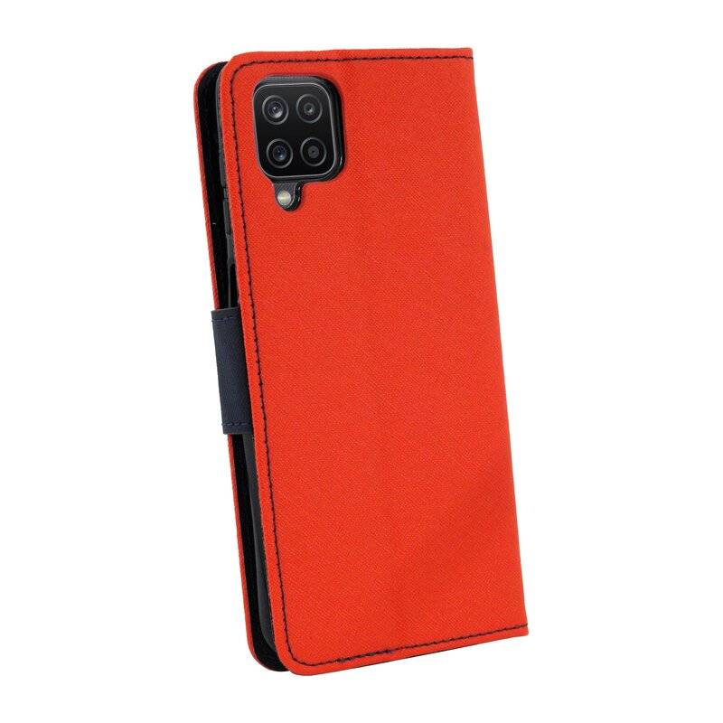 cofi1453® Buch Tasche "Fancy" kompatibel mit SAMSUNG GALAXY A12 (A125F) Handy Hülle Etui Brieftasche Schutzhülle mit Standfunktion, Kartenfach Rot-