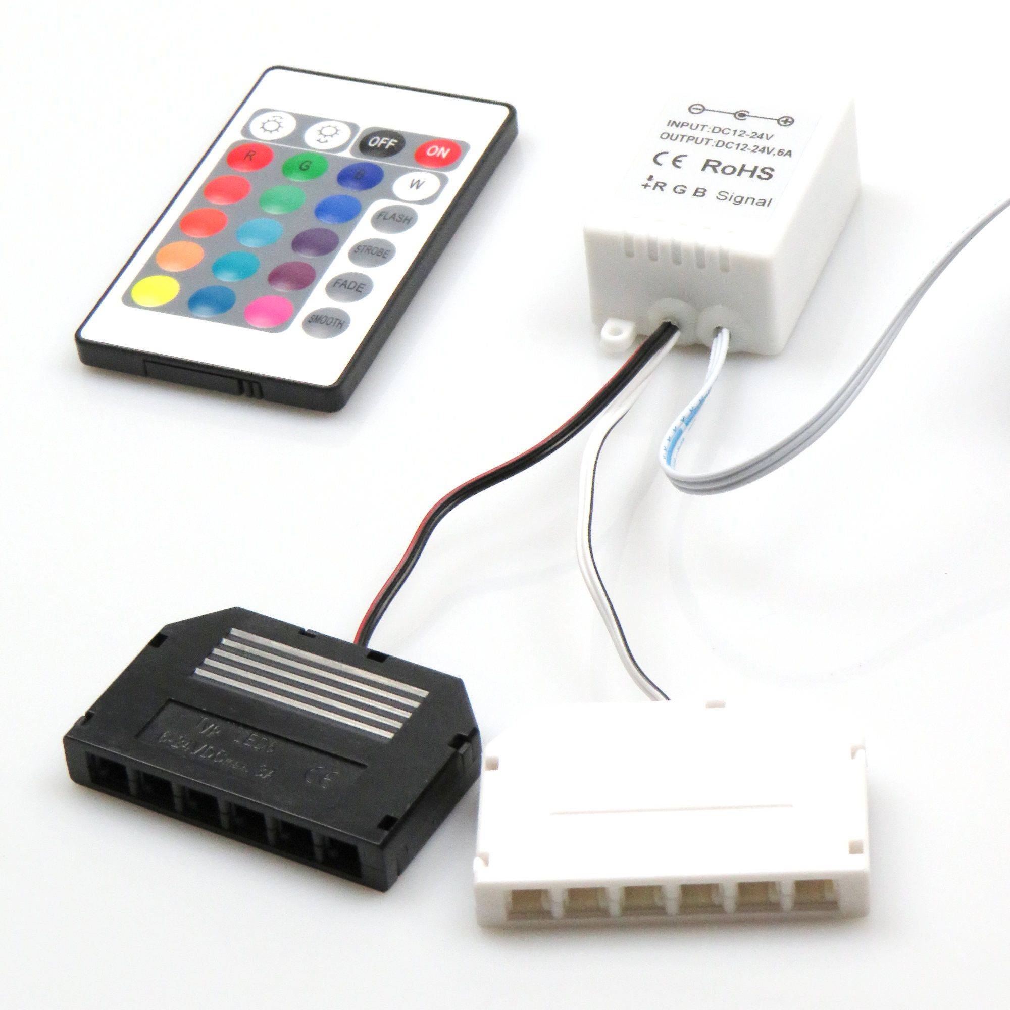 LED Glaskantenbeleuchtung, RGB, 9er SET