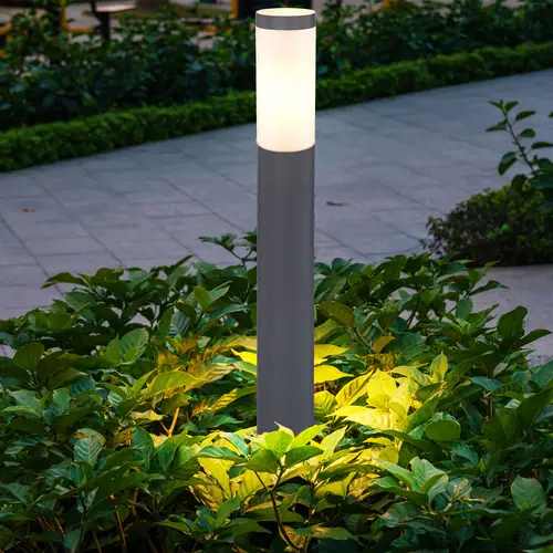 Stehleuchte Außenleuchte Gartenlampe Standleuchte Wegelampe Terrasse, IP44, modern Edelstahl anthrazit opal, 1x E27 Fassung, DxH 12,7x110 cm Stehleuchte Außenleuchte Gartenlampe Standleuchte Wegelampe Terrasse, IP44, modern Edelstahl anthrazit opal, 1x E27 Fassung, DxH 12,7x110 cm