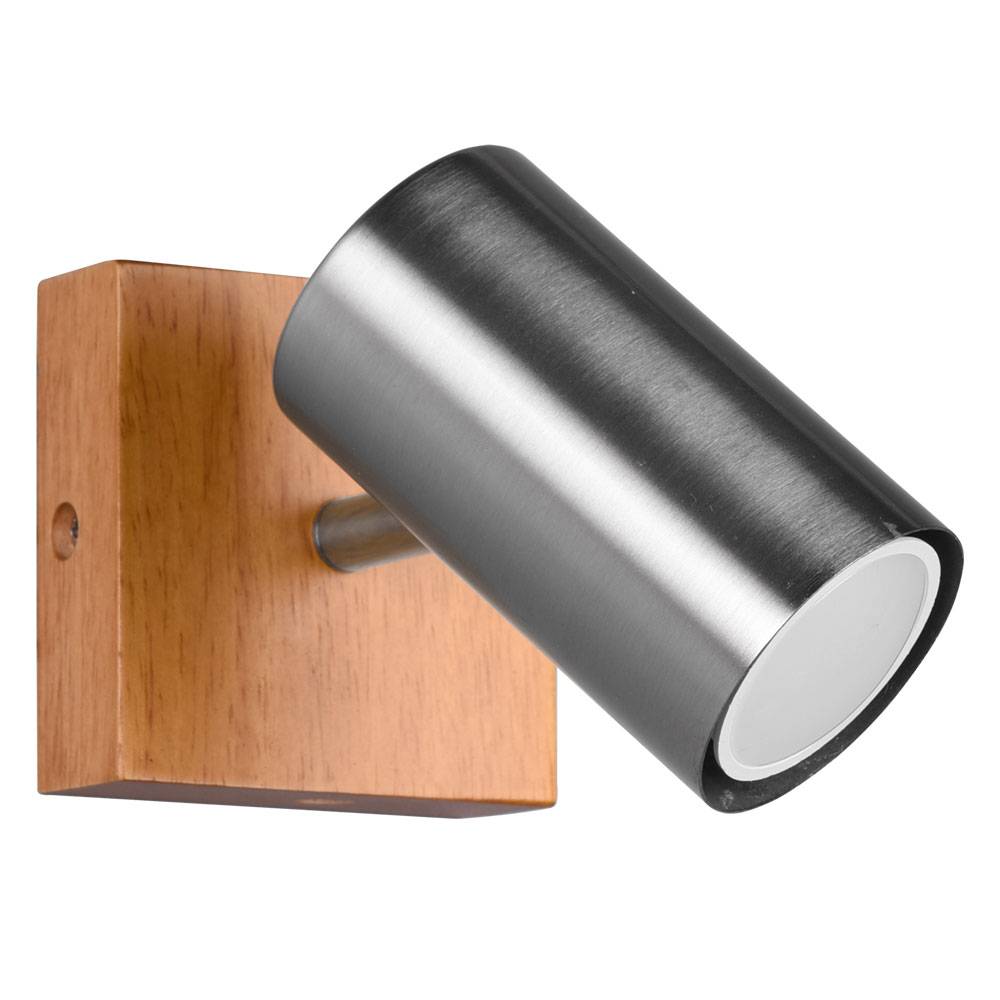 Wand Spot Strahler Lampe Holz Ess Zimmer Leuchte verstellbar Flur Beleuchtung im Set inkl. LED Leuchtmittel