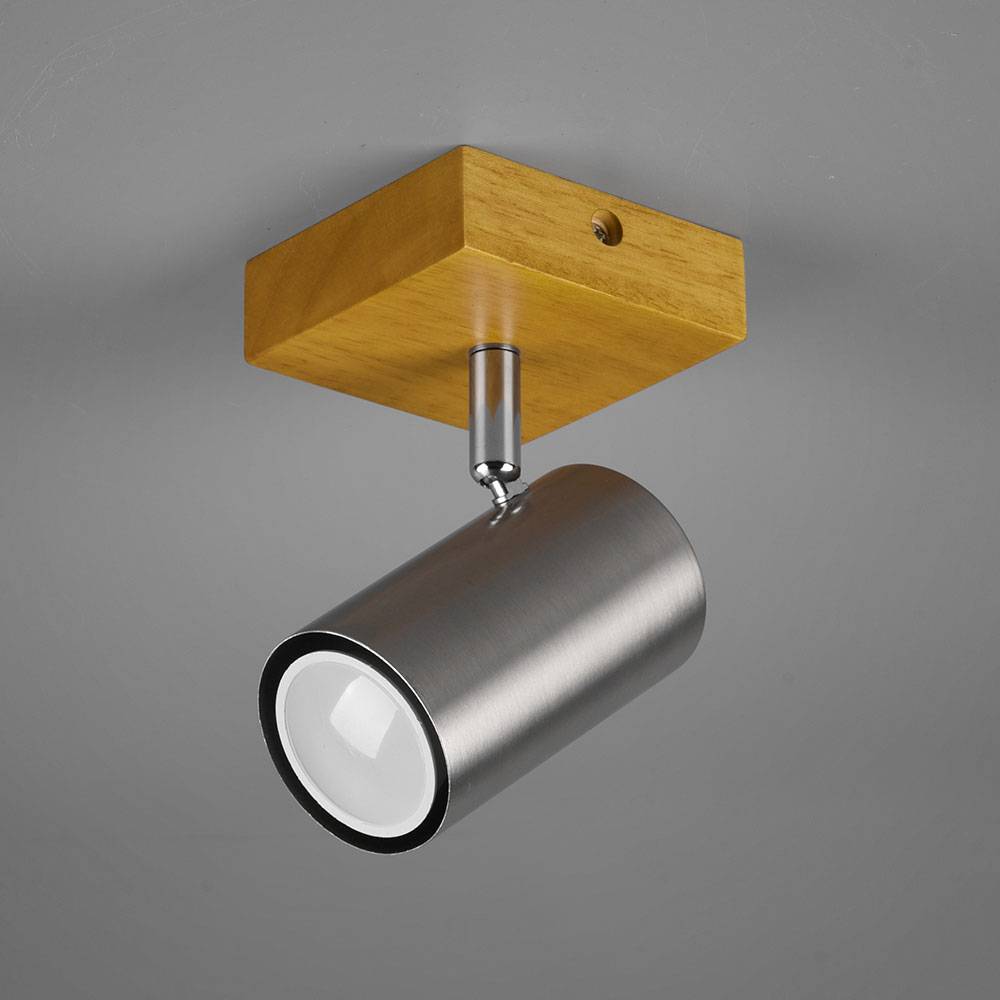 Wand Spot Strahler Lampe Holz Ess Zimmer Leuchte verstellbar Flur Beleuchtung im Set inkl. LED Leuchtmittel