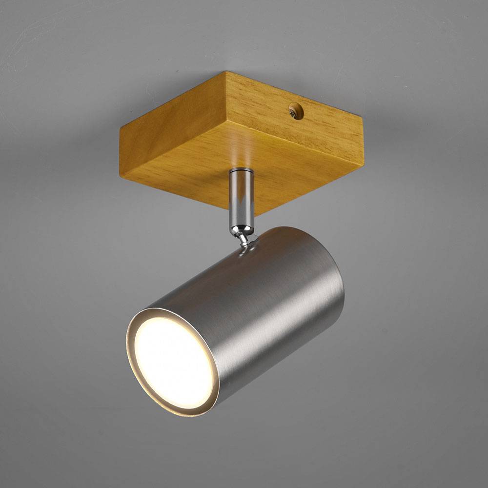 Wand Spot Strahler Lampe Holz Ess Zimmer Leuchte verstellbar Flur Beleuchtung im Set inkl. LED Leuchtmittel