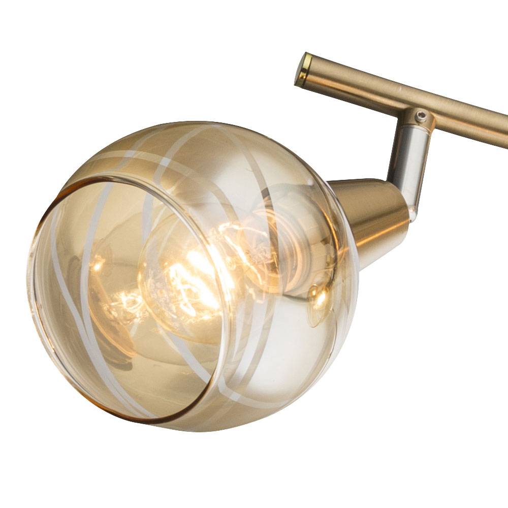 Decken Leuchte Glas Strahler Lampe GOLD Wohn Zimmer Spot Leiste verstellbar im Set inkl. LED Leuchtmittel
