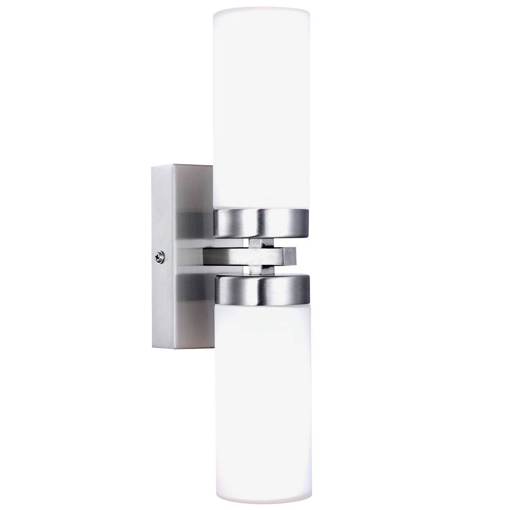 Wand Spot Lampe Leuchte Metall Nickel Matt Opal Wohn Schlaf Zimmer Flur