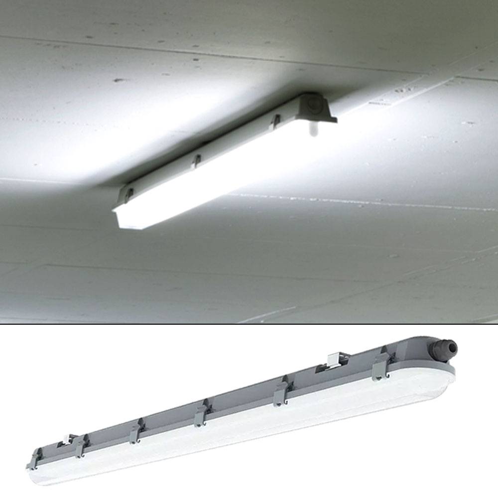 LED Deckenleuchten Feuchtraum 120 cm Feuchtraumwannenleuchten LED 120 cm Garagenlampen LED Röhre, Reihenschaltung, 1x LED 36 Watt 4320 Lumen kaltwei