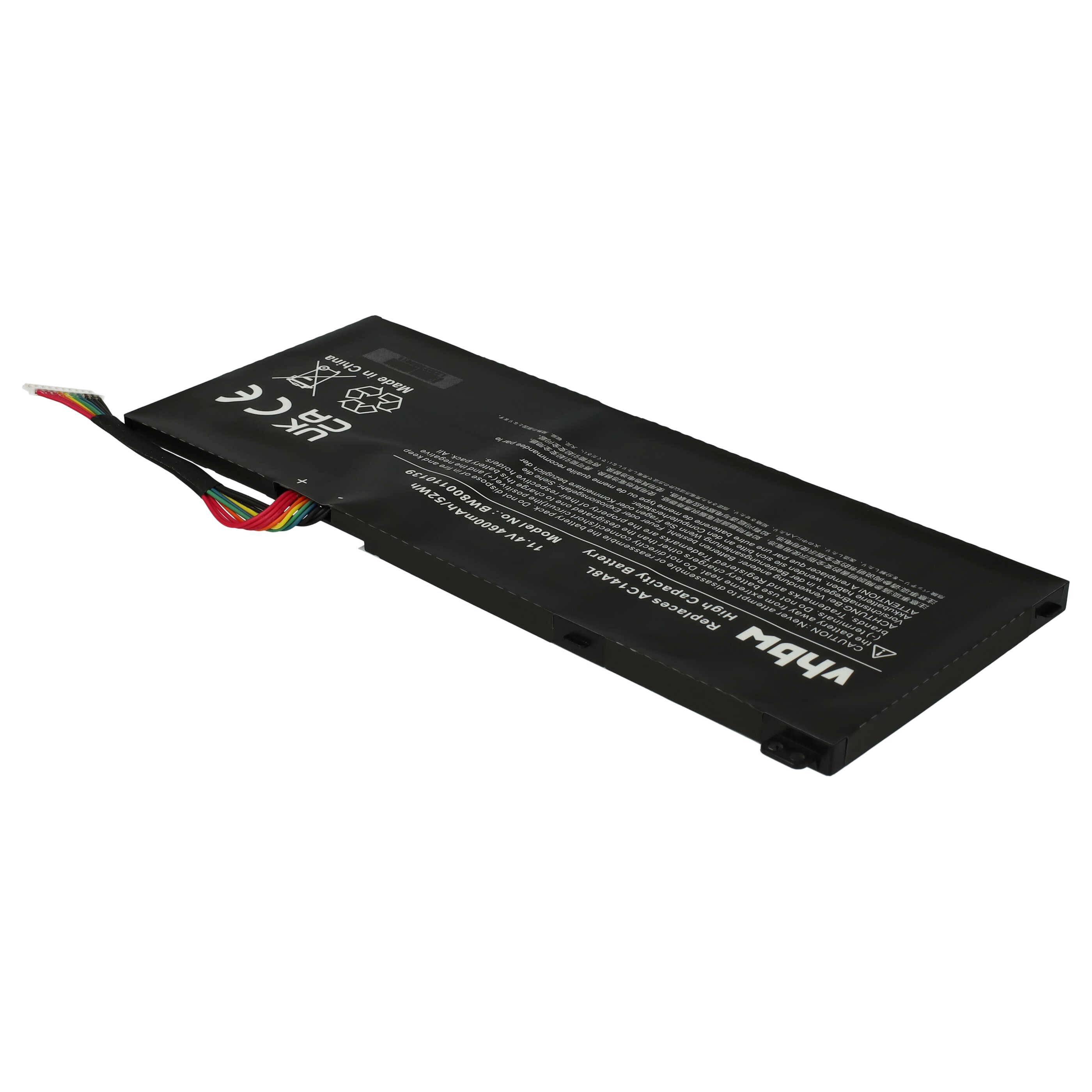 vhbw Akku Ersatz für Acer 3ICP7/61/80, AC15B7L, AC14A8L, AC14A8L(3ICP7/61/80) für Notebook (4600 mAh, 11,4 V, Li-Polymer)