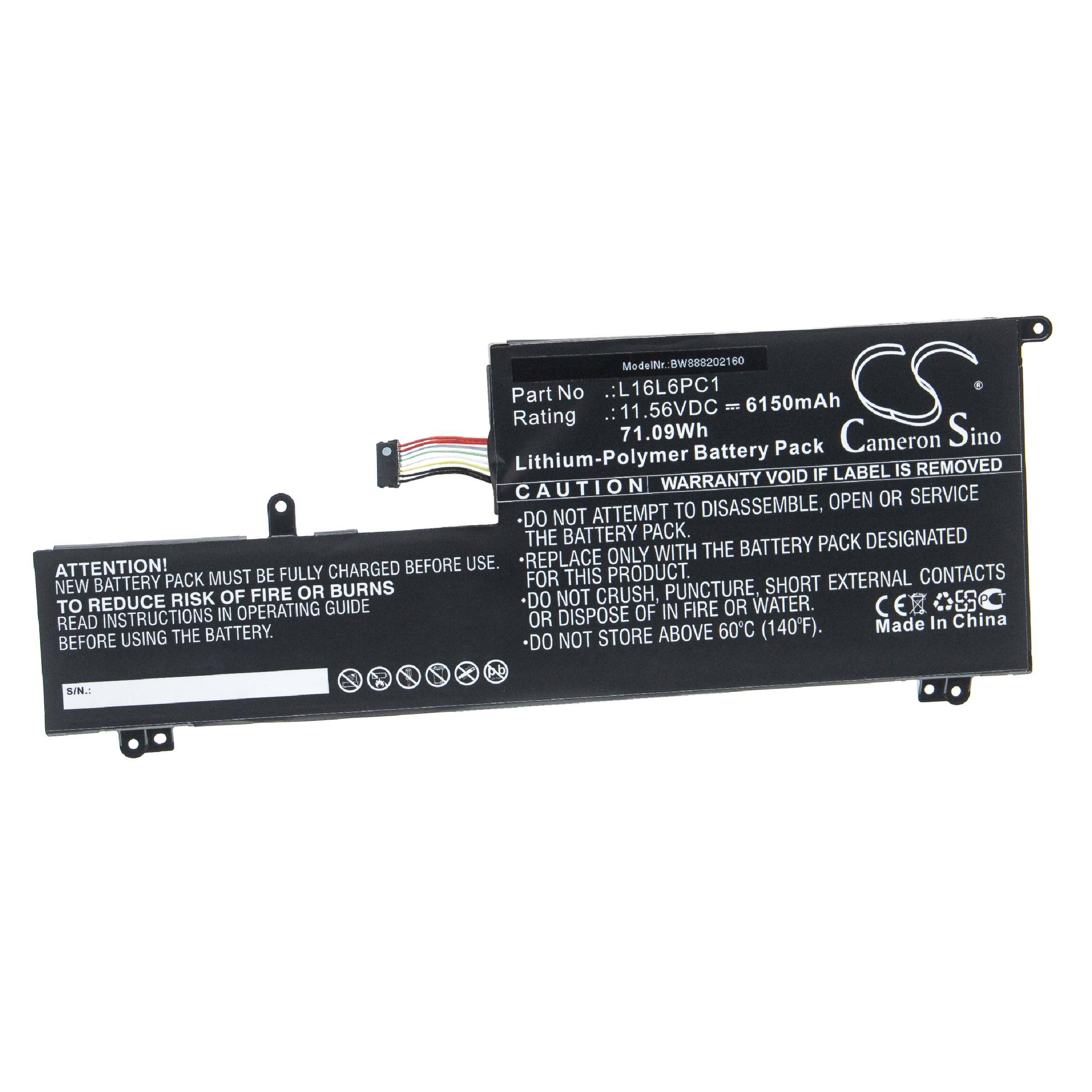 vhbw Akku kompatibel mit Lenovo Yoga 720-15IKB (80X70093GE), 720-15IKB (80X70092GE) Notebook (6150 mAh, 11,56 V, Li-Polymer)