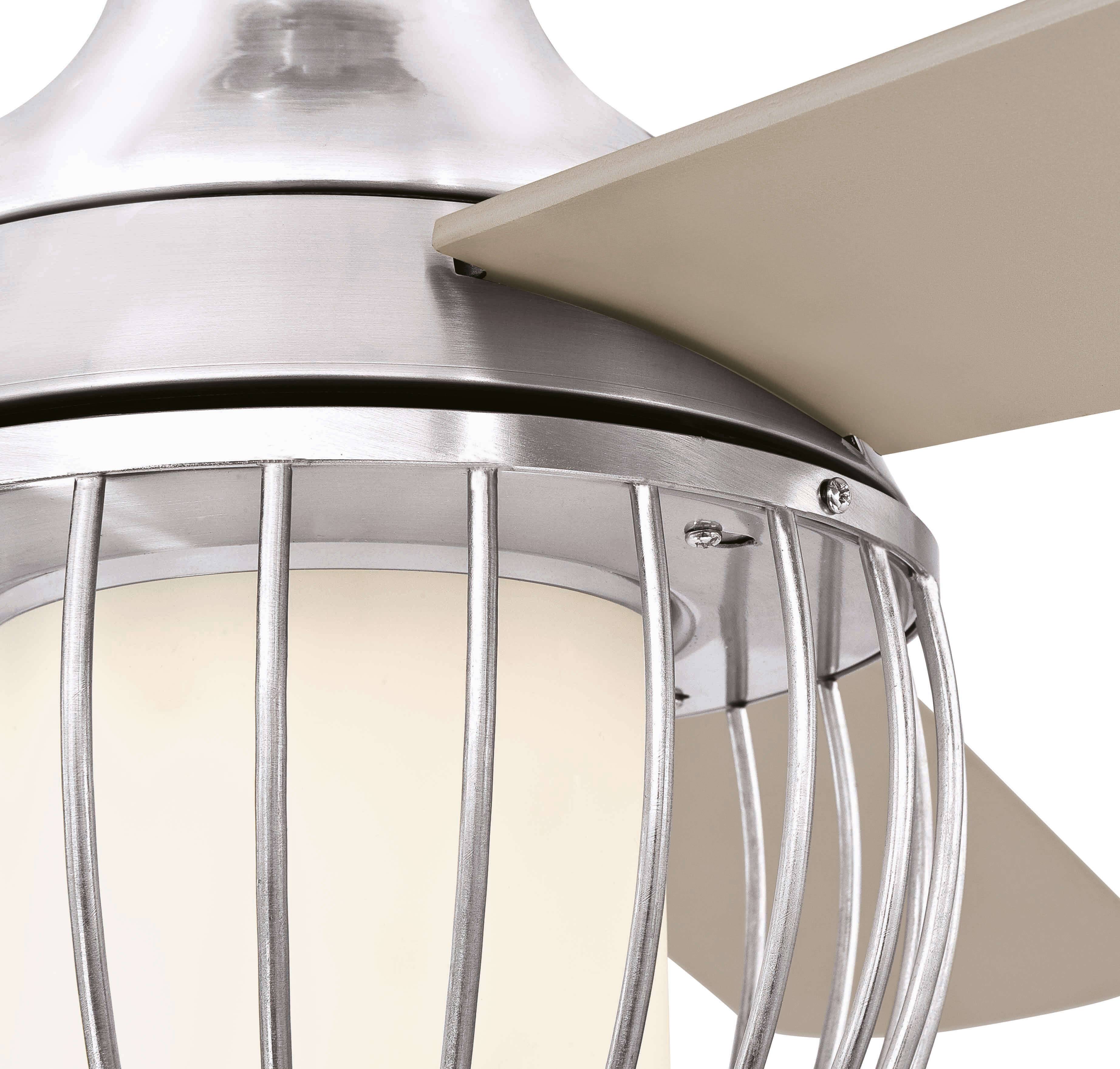 Deckenventilator Graham Nickel 132 cm mit LED Leuchte