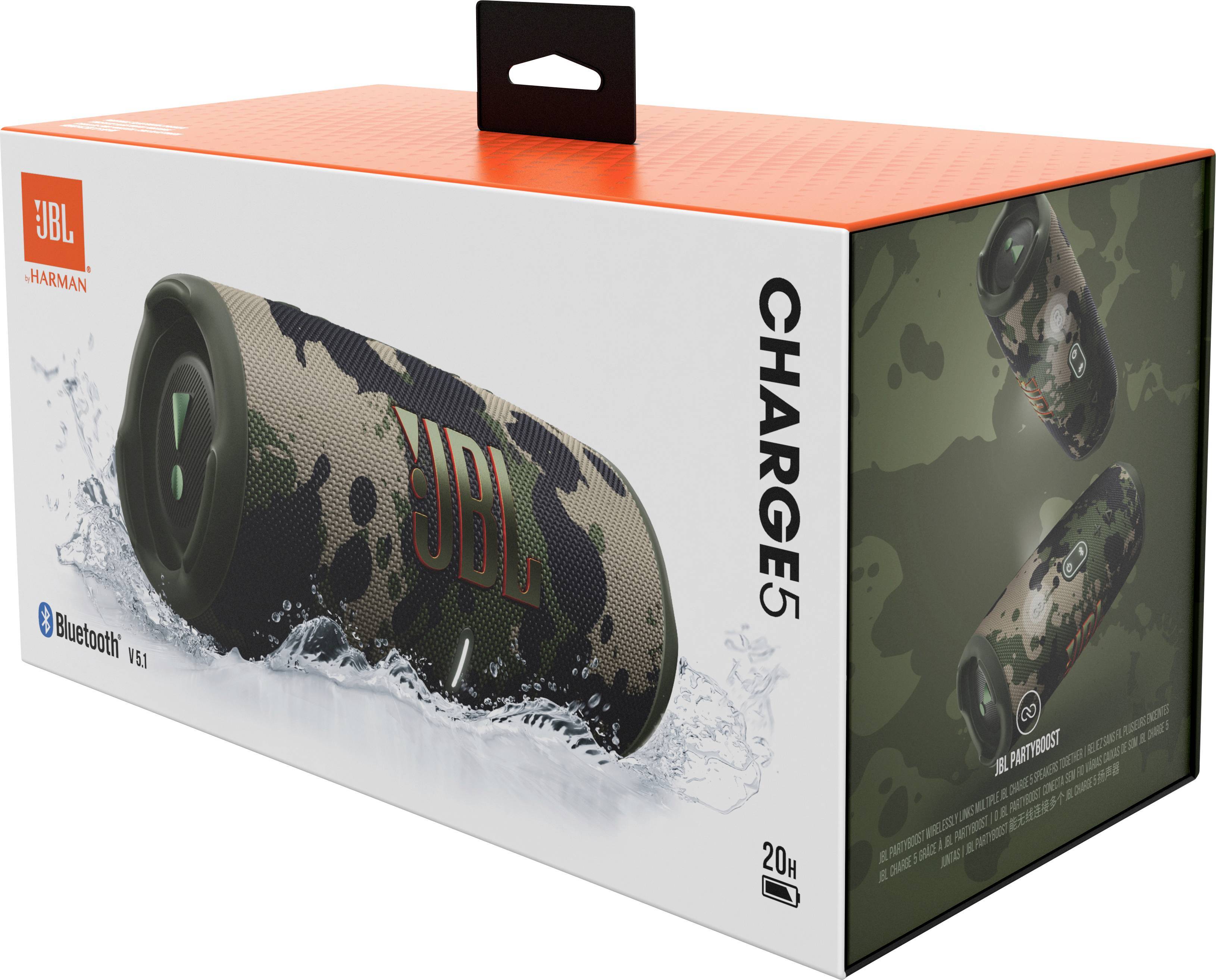 JBL CHARGE 5 Bluetooth® Lautsprecher Outdoor, Wasserfest, USB Camouflage