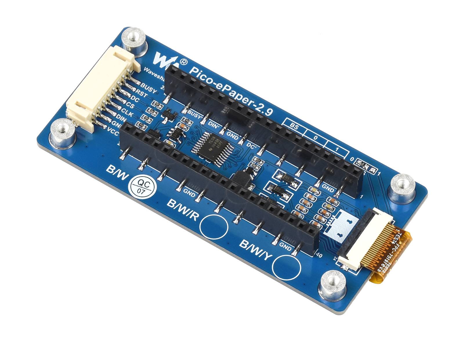 WaveShare 2.9inch E-Paper E-Ink Display Module for Raspberry Pi Pico, 296×128, Black / White, SPI