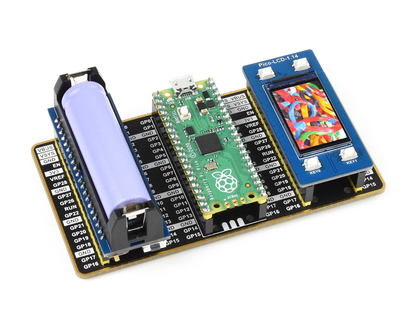 WaveShare Dual GPIO Expander for Raspberry Pi Pico, Two Sets of Male Headers