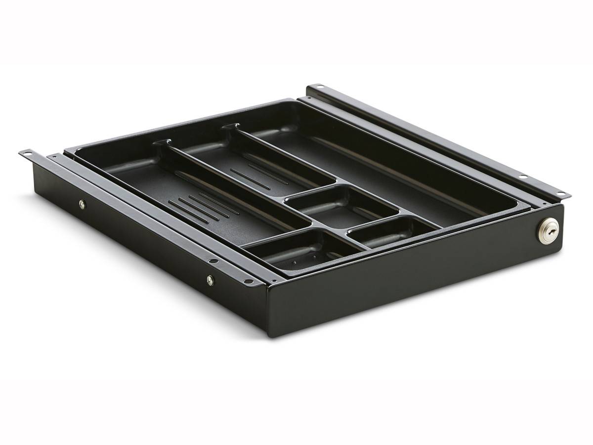 TecLines TUS015B ausziehbare Unterbau Schublade S inkl. Schloss, schwarz