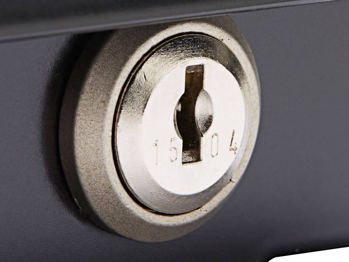 TecLines TUS015B ausziehbare Unterbau Schublade S inkl. Schloss, schwarz