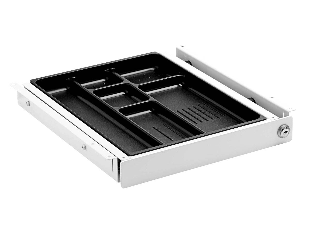 TecLines TUS015W ausziehbare Unterbau Schublade S inkl. Schloss, weiß