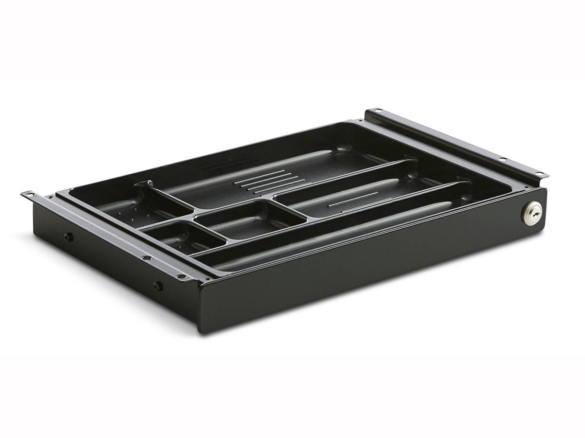 TecLines TUS017B ausziehbare Unterbau Schublade M inkl. Schloss, schwarz