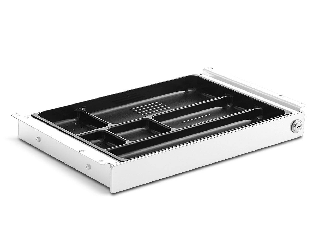 TecLines TUS017W ausziehbare Unterbau Schublade M inkl. Schloss, weiß