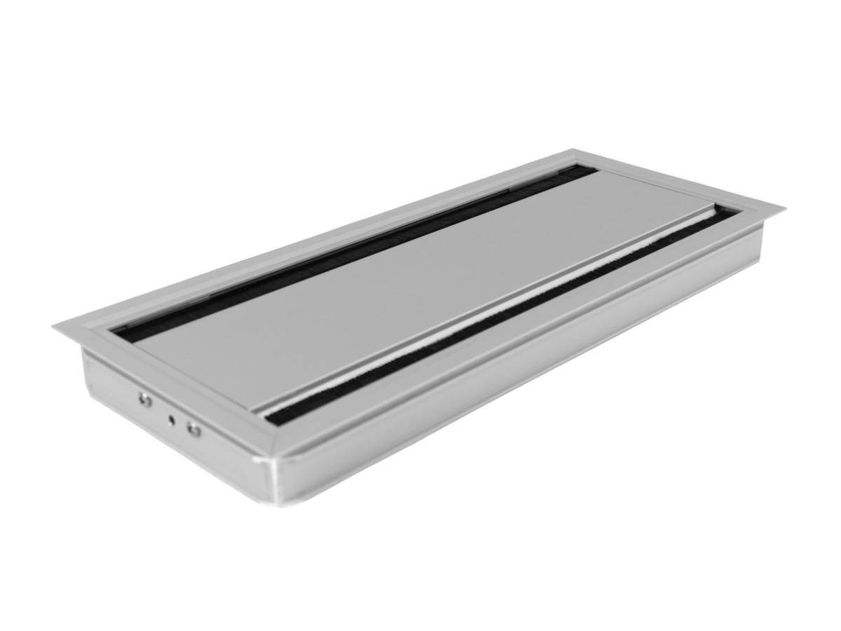 TecLines TKD009E Tisch Kabeldurchlass / Kabeldurchführung 135x320mm, Alu eloxier...